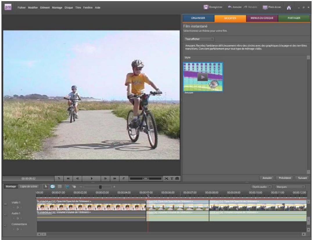 ADOBE PREMIERE ELEMENTS 8 - A propos des thèmes et des projets Film instantané - 1