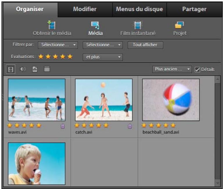 Organiser Modifier Menus du disque Partager Obtenir le média Média Film instantané Projet Filtrer.par: Sélectionne... Sélectionne... Tout afficher Evaluations: et plus Plus ancien ... Détails waves.avi catch.avi beachball_sand.avi