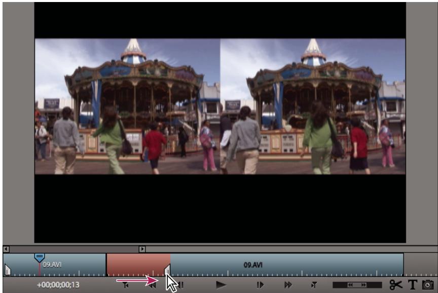ADOBE PREMIERE ELEMENTS 9 - Suppression d'images depuis le centre d'un élément - 1
