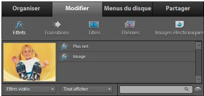 Organiser Modifier Menus du disque Partager ffx Effets Transitions Titres Thèmes Images électroniques ffx Plus net ffx Image Effets vidéo Tout afficher