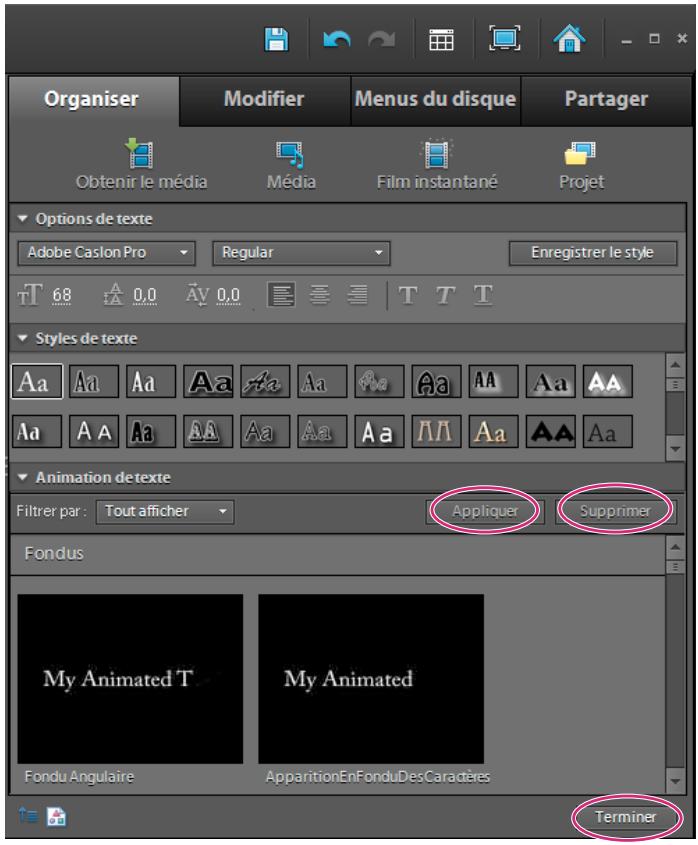 Organiser Modifier Menus du disque Partager Obtenir le média Média Film instantané Projet Options de texte Adobe Caslon Pro Regular Enregistrer le style 68 0.0 0.0 T T T Styles de texte Aa Aa Aa Aa Aa Aa Aa Aa Aa Aa Aa Aa Aa Aa Aa Aa Aa Aa Aa Aa Aa Animation detexte Filtrer par : Tout afficher Appli…