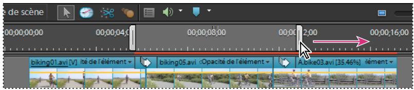 de scène 00:00:00:00 00:00:04:00 00:00:08:00 00:00:12:00 00:00:16:00 biking01.avi [V] Ité de l'élément biking05.avi Opacité de l'élément A.bike03.avi [35.46%] Itément