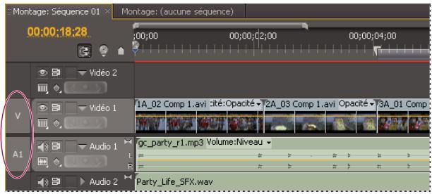 ADOBE PREMIERE PRO CS5 - Définition de pistes cibles - 4