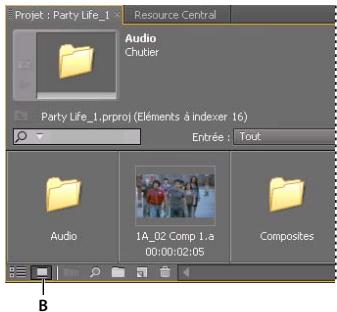 ADOBE PREMIERE PRO CS5 - Modification des vues du panneau Projet - 2