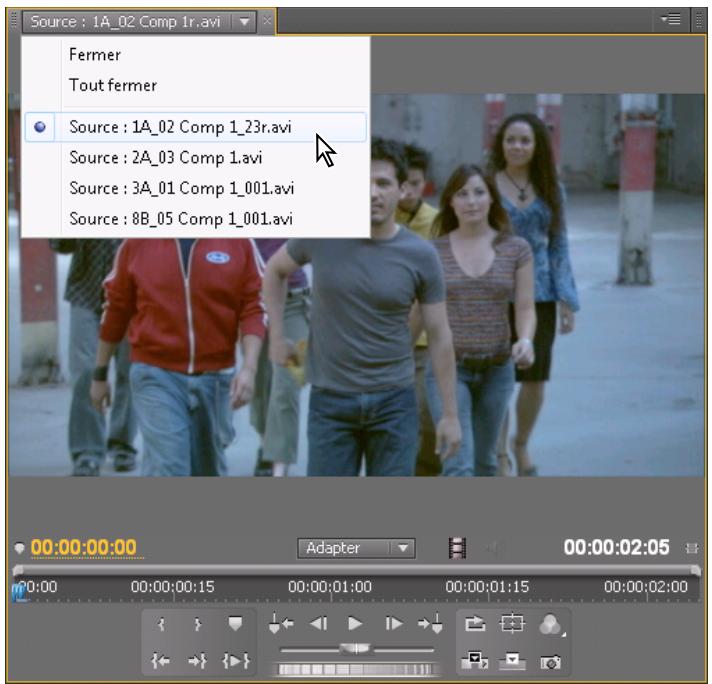 ADOBE PREMIERE PRO CS5 - Ouverture ou effacement d'un élément dans le Moniteur source - 1