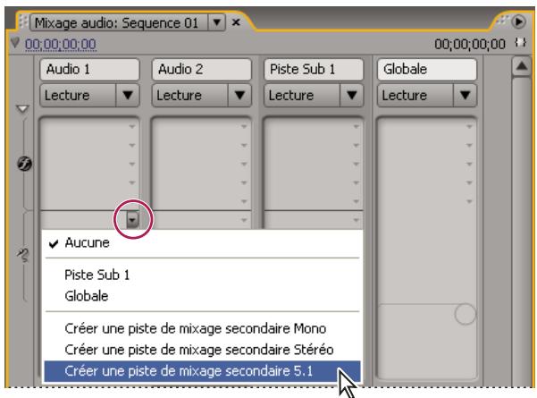 ADOBE PREMIERE PRO CS5 - Création simultanée d'un mixage secondaire et attribution d'une émission - 1