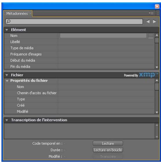 ADOBE PREMIERE PRO CS5 - Recherche de métadonnées XMP - 1