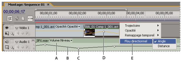 ADOBE PREMIERE PRO CS5 - Affichage des images clés et des propriétés dans le panneau Montage - 2