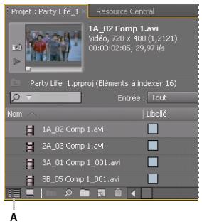 ADOBE PREMIERE PRO CS5 - Modification des vues du panneau Projet - 1