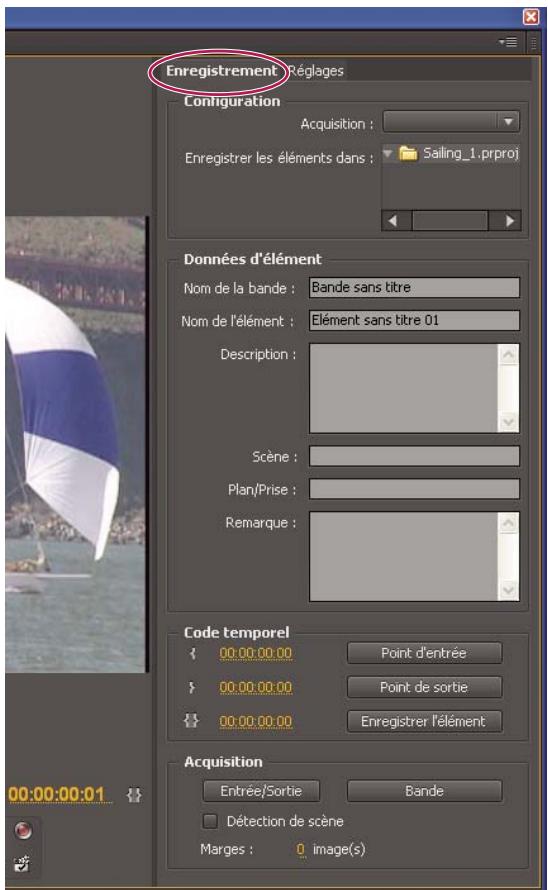 ADOBE PREMIERE PRO CS5 - Enregistrement des éléments pour l'acquisition en série - 1