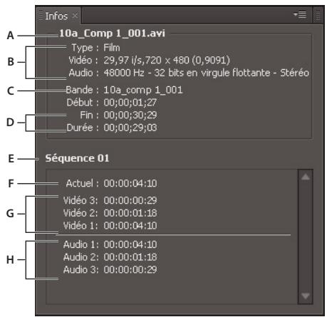 ADOBE PREMIERE PRO CS5 - Détails des éléments dans le panneauInfos - 1