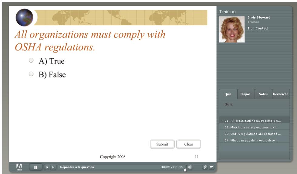 ADOBE PRESENTER 7.0 - Ajout du volet Quiz à une presentation publiée - 1