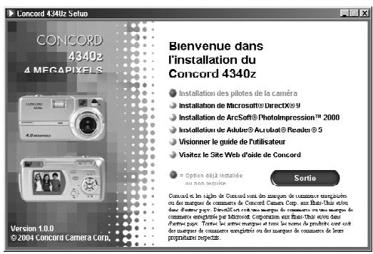 CONCORD 4340Z - Étape 6 L'écran d'installation sera affché, cliquez sur Installation de Microsoft DirectX X 9.0. (fig2.2) - 2
