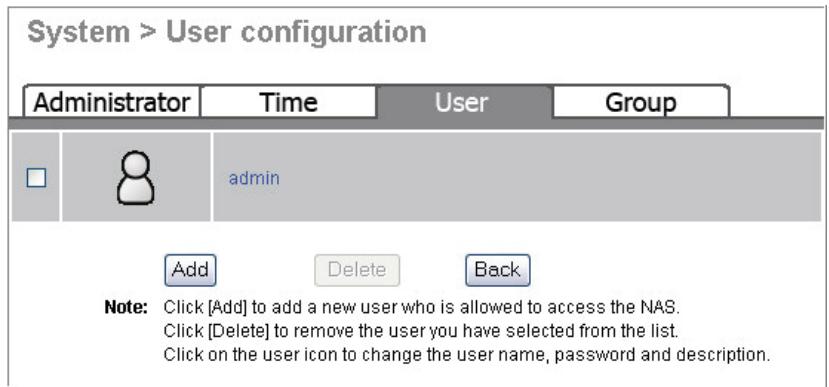 FUJITSU SIEMENS ACTIVY MEDIA SERVER 150 - User - User Configuration (Utente - Configurazione utente) - 1