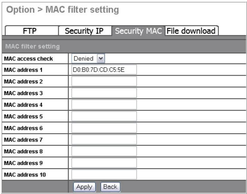 FUJITSU SIEMENS ACTIVY MEDIA SERVER 150 - Seguidad MAC - Configuracion del bajo MAC - 1