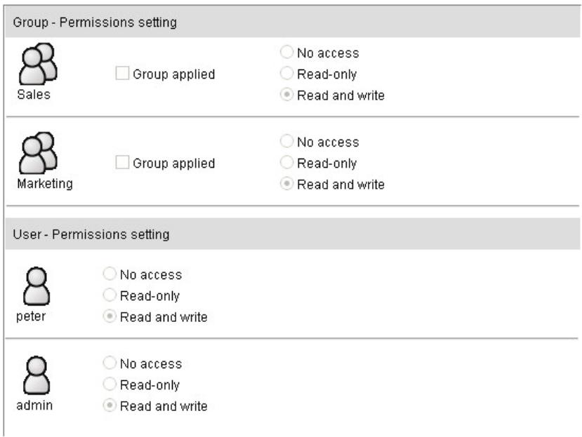 FUJITSU SIEMENS ACTIVY MEDIA SERVER 150 - Configure folder access permissions for users and groups. - 1