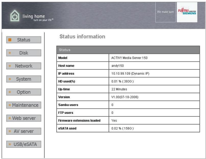 FUJITSU SIEMENS ACTIVY MEDIA SERVER 150 - Companión de la GUI - 1