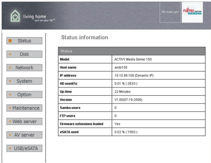 FUJITSU SIEMENS ACTIVY MEDIA SERVER 150 - Principi della GUI - 1