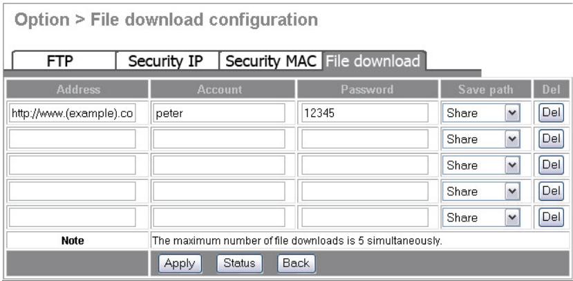 FUJITSU SIEMENS ACTIVY MEDIA SERVER 150 - File Download - File Download Configuration (Datei-Download - Konfiguration des Datei-Downloads) - 1