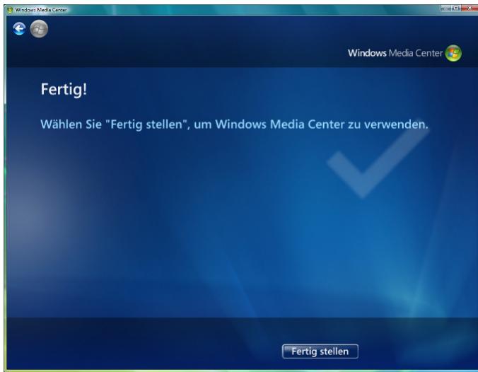 FUJITSU SIEMENS SCALEO EV - Windows Media Center-Setupassistenten beenden - 1