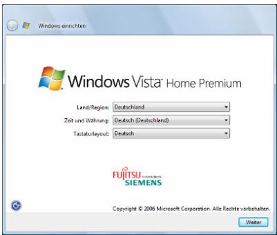 FUJITSU SIEMENS SCALEO EV - Initial settings - 1