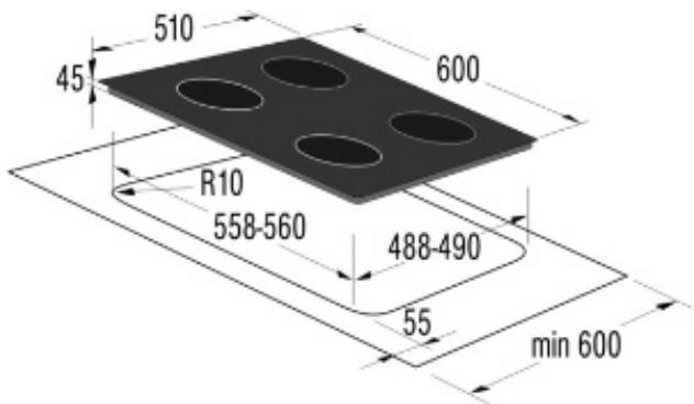 GORENJE EIT2600P2  - BROCHURE - \section*{Caracteristiques techniques/Dimensions} - 1
