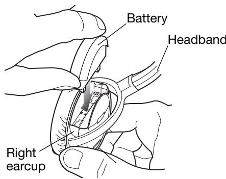 BOSE CASQUE QUIETCOMFORT 3 - Installing the battery - 1