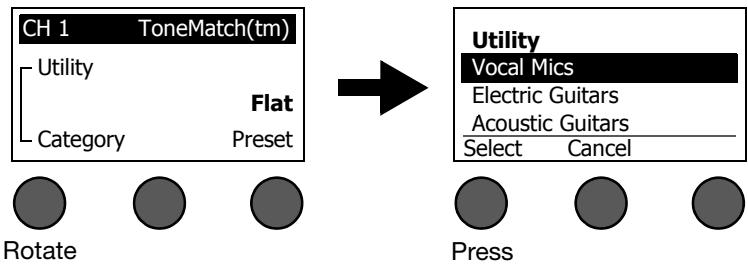 BOSE CONTROLEUR AUDIO T1 TONEMATCH - Selecting a ToneMatch™ preset - 2