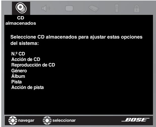 BOSE LIFESTYLE 38 - Opiones de datos de CD almacenados - 1