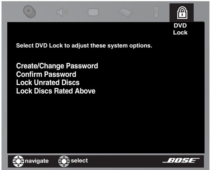 BOSE LIFESTYLE 38 - DVD lock options - 1