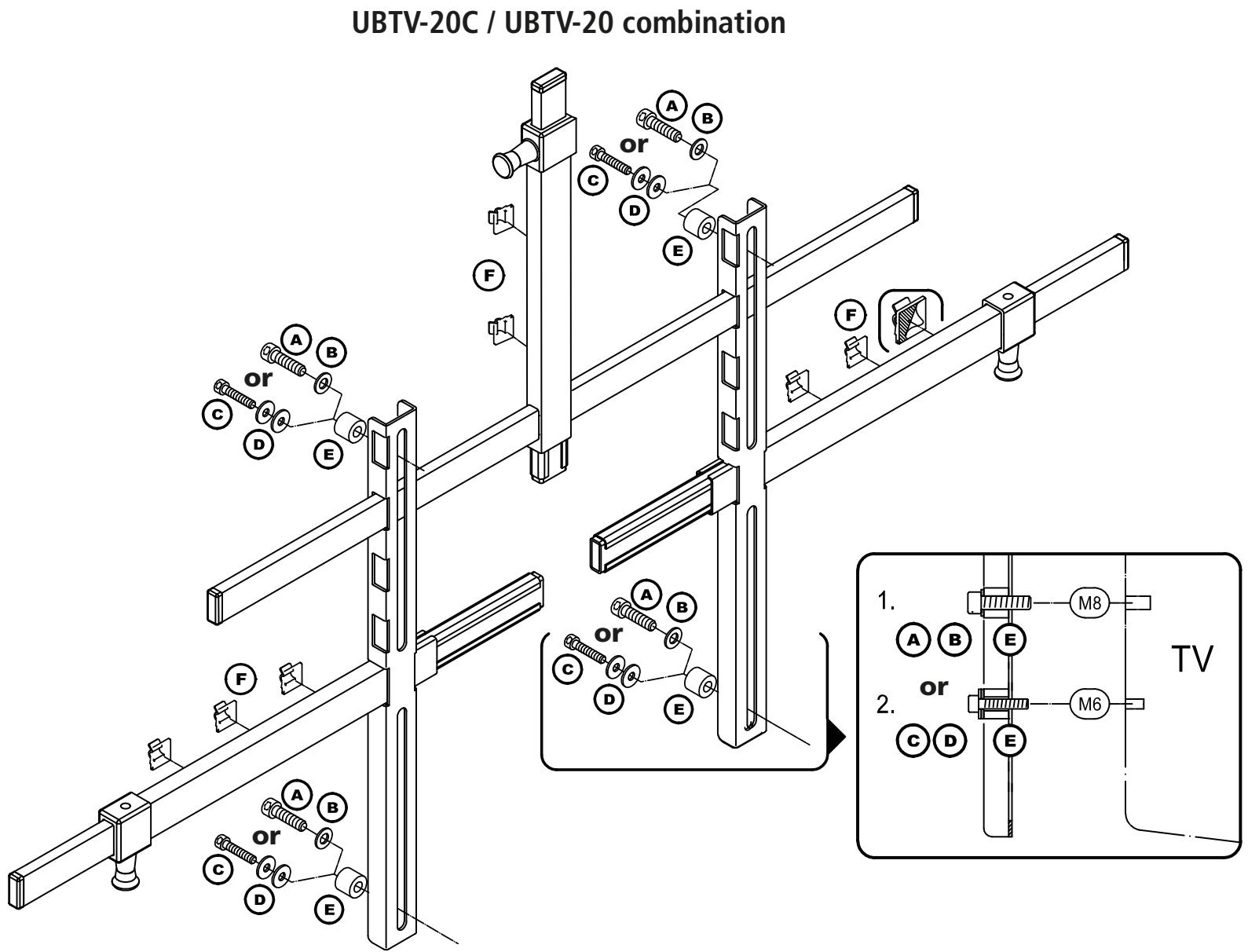 BOSE UBTV-20C - BOSE® centre speaker bracket for flatscreen TV - 1