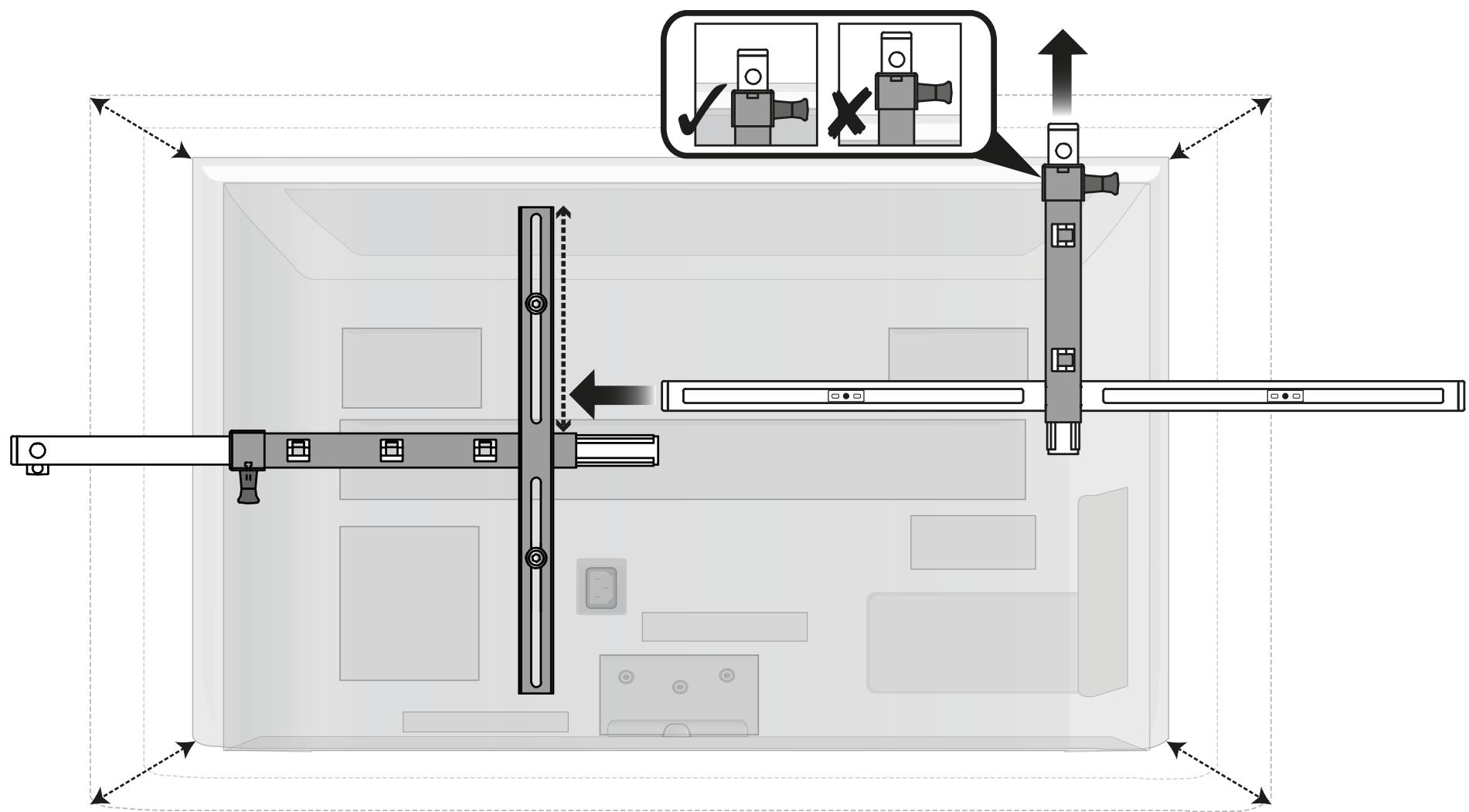 BOSE UBTV-20C - BOSE® centre speaker bracket for flatscreen TV - 4