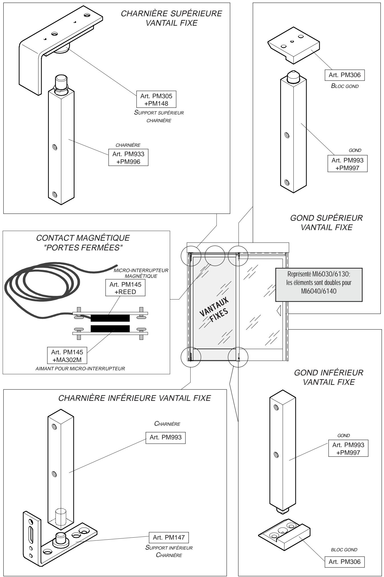 CAME MI6040 - Éléments kit anti-panique par poussée - 1
