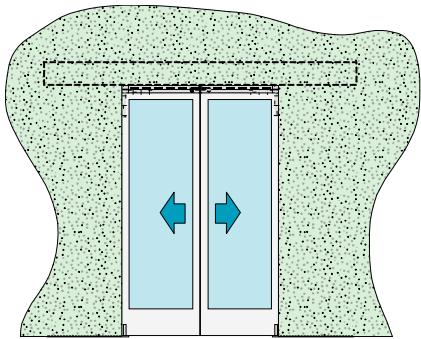 CAME MI6110 - Solution avec montage de la porte coulissante à l'extérieur : - 10