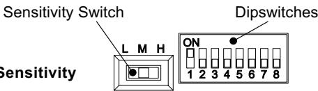 CAME MR8003 - Setting of Sensitivity Switch and Dipswitches - 1