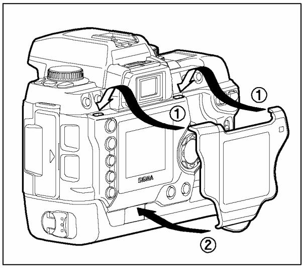 SIGMA SD10 - POUR ENLEVER LE COUVERCLE DE PROTECTION DU MONITEUR COULEUR - 1
