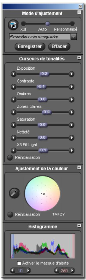 SIGMA PHOTO PRO 2.5 - Ouverture et fermetre de la Fenêtre des commandes d'AJustement - 2