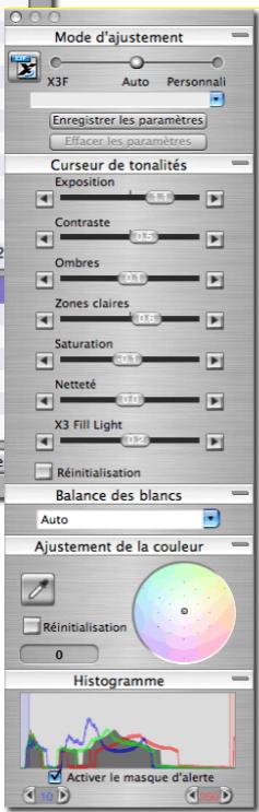 SIGMA PHOTO PRO 3.2 - Fenêtre des modes d'Ajustement - 1
