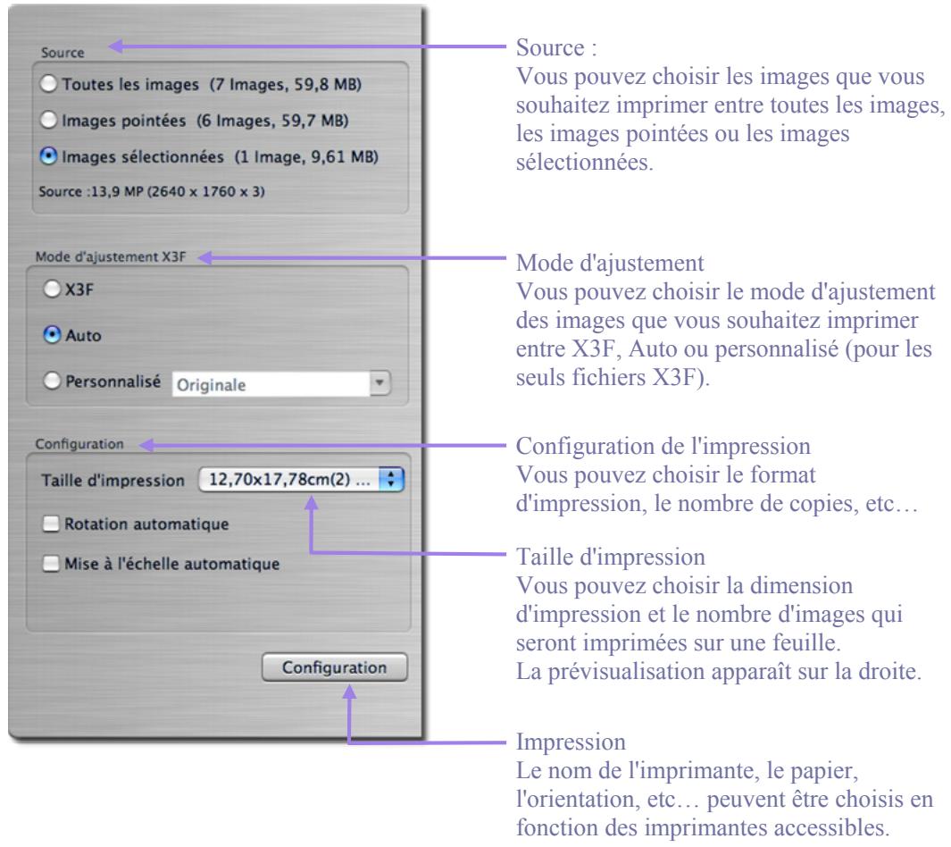 SIGMA PHOTO PRO 3.2 - La Fenêtre de Configuration de l'impression - 1