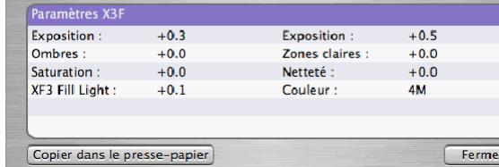 SIGMA PHOTO PRO 4 - Fenêtre d'Information - 2