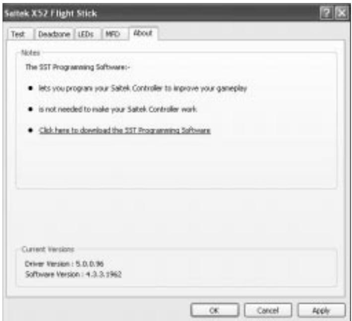 SAITEK X52 FLIGHT CONTROL SYSTEM - Viewing notes and version information - 1