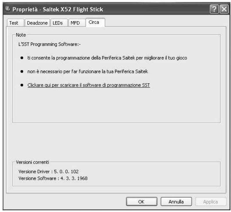 SAITEK X52 FLIGHT CONTROL SYSTEM - Visualizzazione di note e informazioni sulla versione - 1