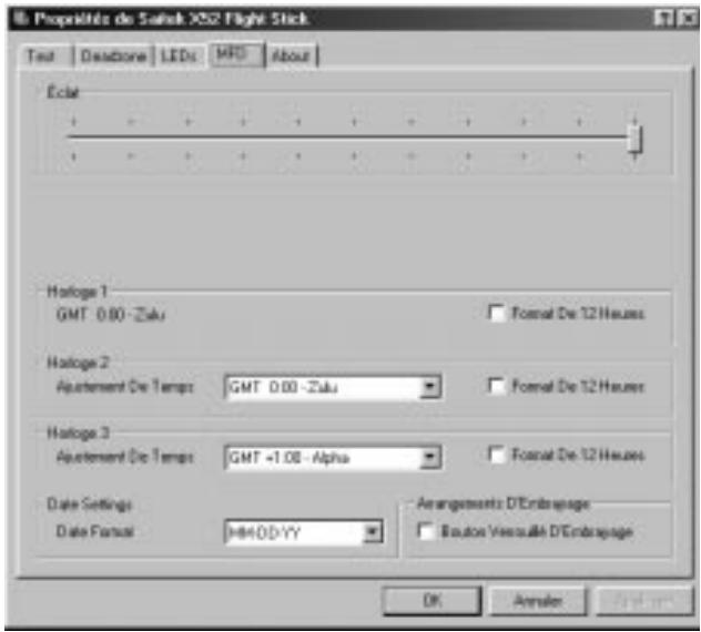SAITEK X52 FLIGHT CONTROL SYSTEM - Gestion des réglages de l'affichage multi-fonctions (MFD) - 1
