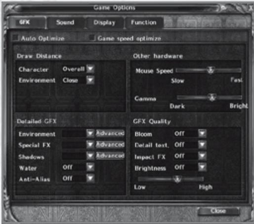 GAMES PC ARCHLORD - OPTIONS DE JEU - 1