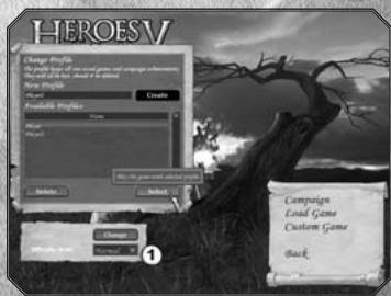 GAMES PC HEROES OF MIGHT AND MAGIC V - profils et niveau de difficulté - 1