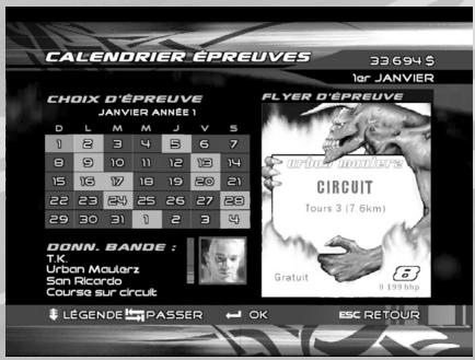 GAMES PC JUICED - CALENDRIER DES EPREUVES - 1