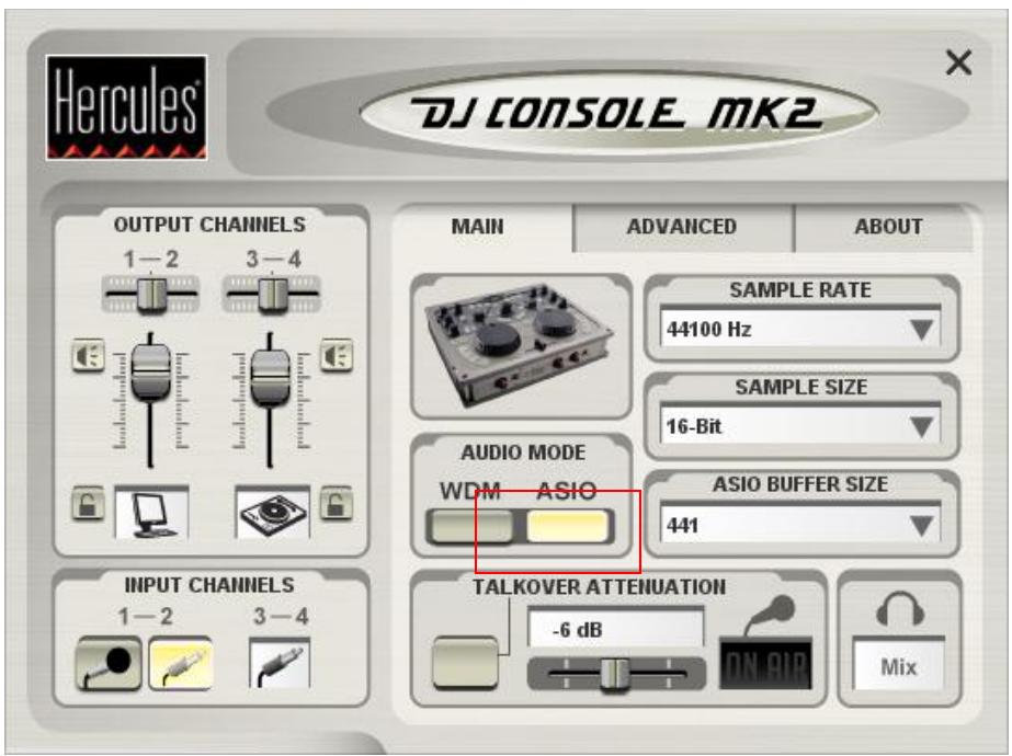 HERCULES DJ CONSOLE MK2 T3TKS - Configuration du pilote ASIO - 1