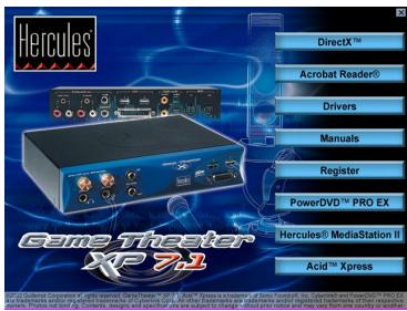 HERCULES GAME THEATER XP 7.1 - Installer les applications - 1
