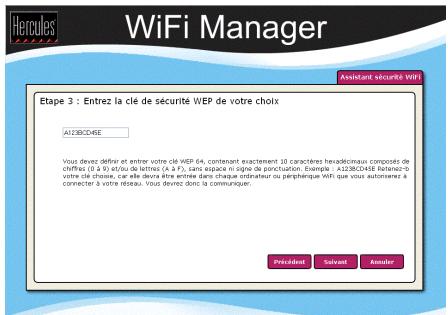 HERCULES WIRELESS G MODEM ROUTER - Si vousCHOISSEZ le type de sécurité FAIBLE (wep 64) ou MOYEN (wep 128): - 2