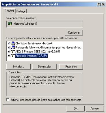 HERCULES WIRELESS G MODEM ROUTER - Windows 2000: Partager une connexion ADSL dans un réseau de type Infrastructure - 2
